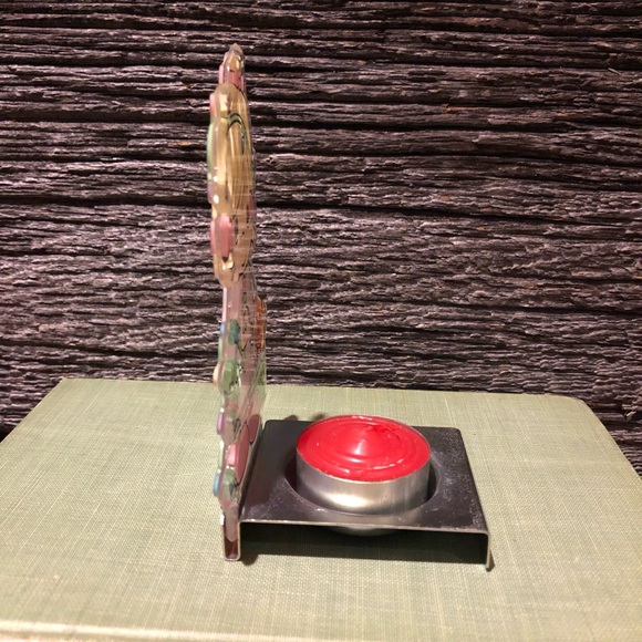 1995 Precious Moments Christmas t-light holder Xmas lights Pastel big eyes sad🩵 - Picture 4 of 12